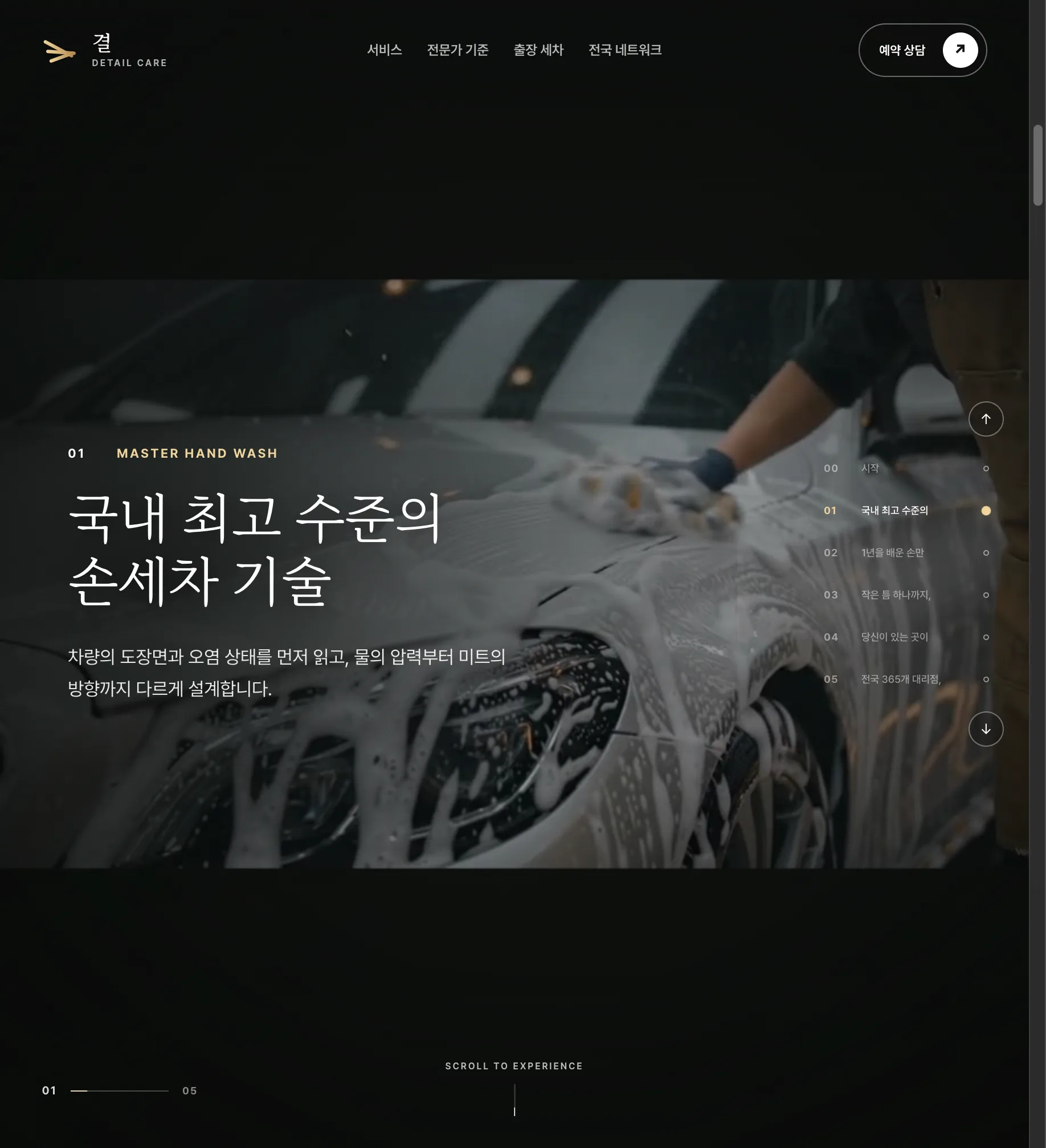 The GYEOL DETAIL CARE scroll film with the chapter remote aligned to a hand-wash scene
